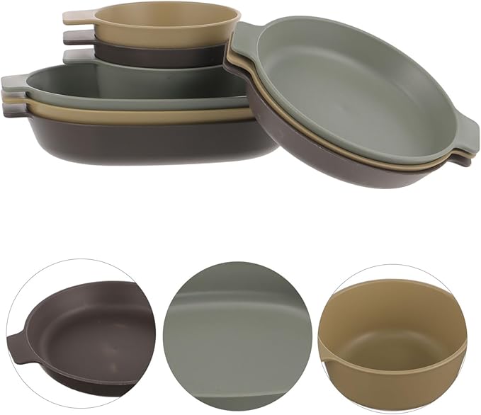 HANABASS 1 Set Portable Outdoor Dinnerware Reusable Plastic Bowl and Plate Kit for Camping Picnics and Travel Lightweight Dining Essentials for Side Dishes and Snacks
