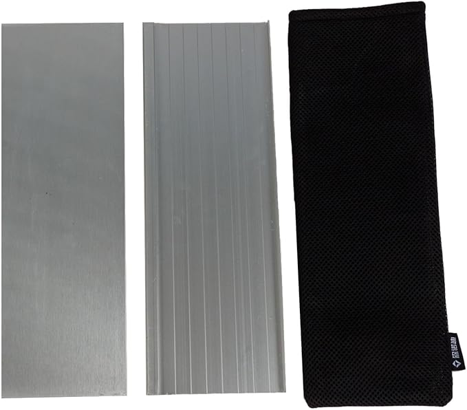 IGT Camping Table Panels 0.5 Unit 2 Pack Detachable Brushed Anodized Aluminum Alloy Tabletop with Carrying Bag Compatible with Most IGT Frames for Car Camping RV Picnic Tailgating (Silver)