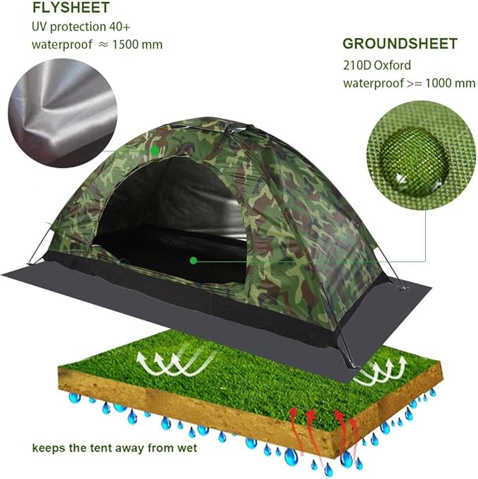 Outdoor UV Waterproof One Person Tent Backpacking Tent Camping Tent for Camping Hiking
