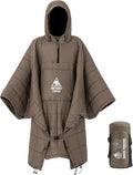 ONETIGRIS Camping Blanket Poncho with with Recycled Synthetic InsulationWearable Hoodie Blanket | Ultralight Water-Resistant Warm Camping Blanket for Outdoor Hiking Stadium