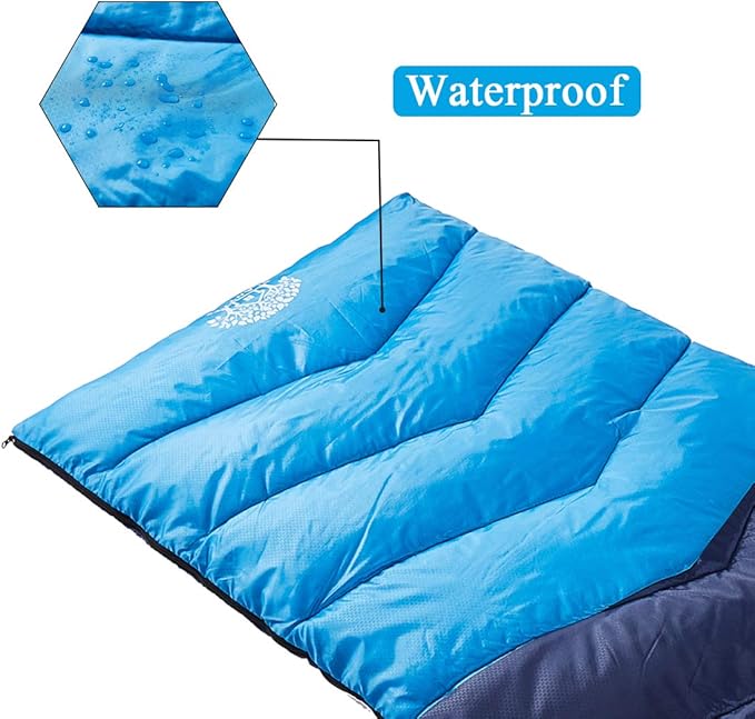 Sleeping Bag 4 Seasons Adults &amp Kids for Camping Hiking Trips Warm Cool WeatherLightweight and Waterproof with Compression BagIndoors Outdoors Activities