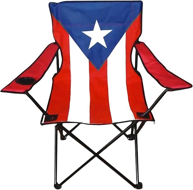 Versatile Indoor/Outdoor Puerto Rico Flag Folding Utility Chair