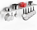 Floating Shelves for Wall NSF Commercial Wall Shelf 12 x 60 Shelf Pot Rack with Backsplash &amp 10 Hooks Stainless Steel Floating Shelves for Hanging Pots Pans Cookware