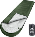 MEREZA Sleeping Bags for Adults Cold Weather Mens Warm Sleeping Bag for Big and Tall Girls Boys with Compression Sack for 3-4 Season Camping Backpacking Hiking