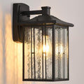 Outdoor Porch Light Fixtures Black Wall Sconce Exterior Light Large Front Ddoor Sconce Lights Water Glass Outdoor Wall Lantern for Porch Garage House 15”H