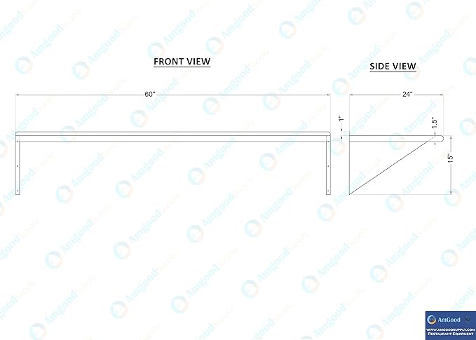 AmGood 24 X 60 Stainless Steel Wall Shelf | Metal Shelving | Garage Laundry Storage Utility Room | Restaurant Commercial Kitchen | NSF