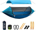 Camping Hammock Tent with Mosquito Net and Removable Sunshade 4 in 1 Function Lightweight Hanging Hammocks Tree Straps Swing Bivvy Ground Tent for Outside Hiking and Travel