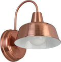 Design House Mason Farmhouse Gooseneck Barn Light Outdoor Exterior Porch or Patio Wall Light Fixture Copper Paint 8 Inch Diameter 1-Pack 588434