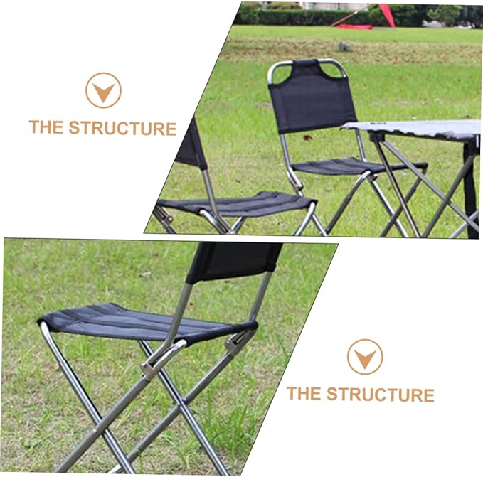 Fishing Camping Stool Lightweight Portable Folding Chair Outdoor Black
