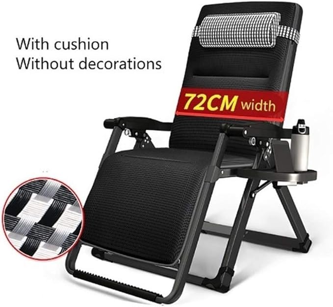 FWZJ Household Leisure Deck Chair Adjustable Reclining Breathable Outdoor Beach Chair Multi-Function Foldable Office Lunch Break Seat (Style C)