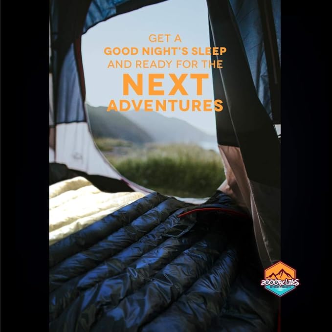 ZOOOBELIVES Ultralight Backpacking 32-50F Down Sleeping Bag - 27oz Ultra Compact 650 Fill Power Envelope Sleeping Bag for Hiking Camping and Backcountry Lightweight and Compressible – Alplive T400