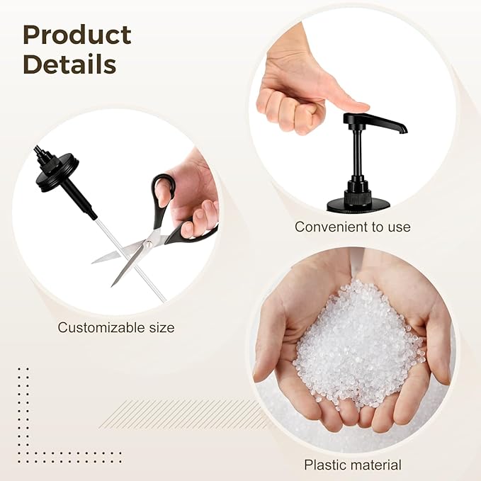 6 Pcs 70 Mm Regular Mouth Black Pump Lids for Mason Jars Honey and Syrup Dispenser Replacement