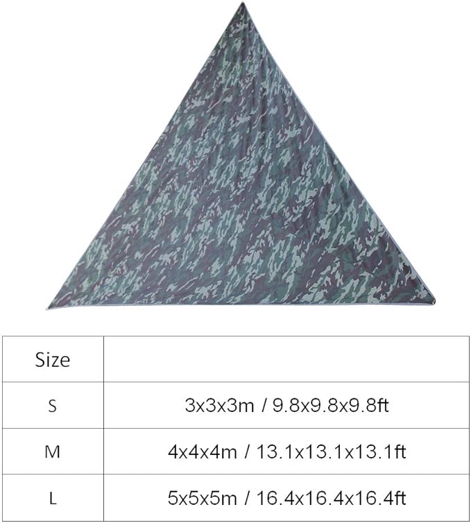 Super Large Sunscreen Camping Awning Portable Windproof Triangle Canopy 3x3x3m Silver Coated Cloth - Up to 95% Protection Durable Outdoor Floor Mat for Garden and Lawn (5 * 5 * 5M)