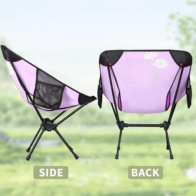 Personalized Camping Chair with Name &amp Birth Flower Custom Portable Backpacking Chair for Women Customized Lightweight Folding Compact Hiking Camp Chairs Gifts