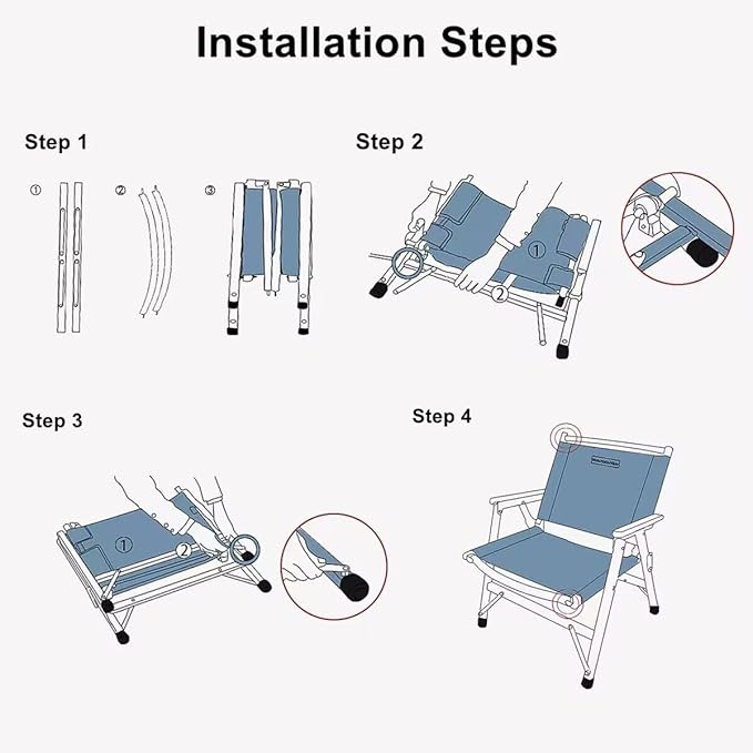 UNISTRENGH Wooden Folding Camping Chair Portable Beech Wood Outdoor Backrest Chair for Road Trip Fishing Beach Patio and Backyard (Black/Walnut Color)