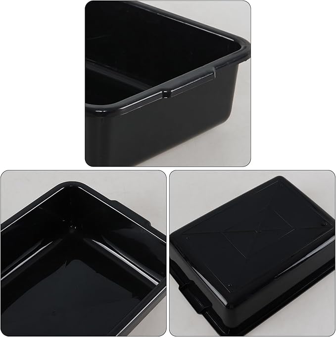 Asking 5 Pack 8 L Small Commercial Bus Tubs Plastic Restaurant Bus Box Black