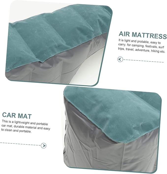 Car Inflatable Air Mattress Lightweight Portable Travel Bed for Camping Backseat Use Durable Easy to Clean Material Fits Car Models Comfortable Sleep Pad Random Color