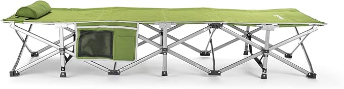 Alpcour Folding Camping Cot – Extra Strong Single Person Small-Collapsing Bed in a Bag w/Pillow for Indoor &amp Outdoor Use – Deluxe Comfortable Extra Heavy Duty Design Holds Adults &amp Kids Up to