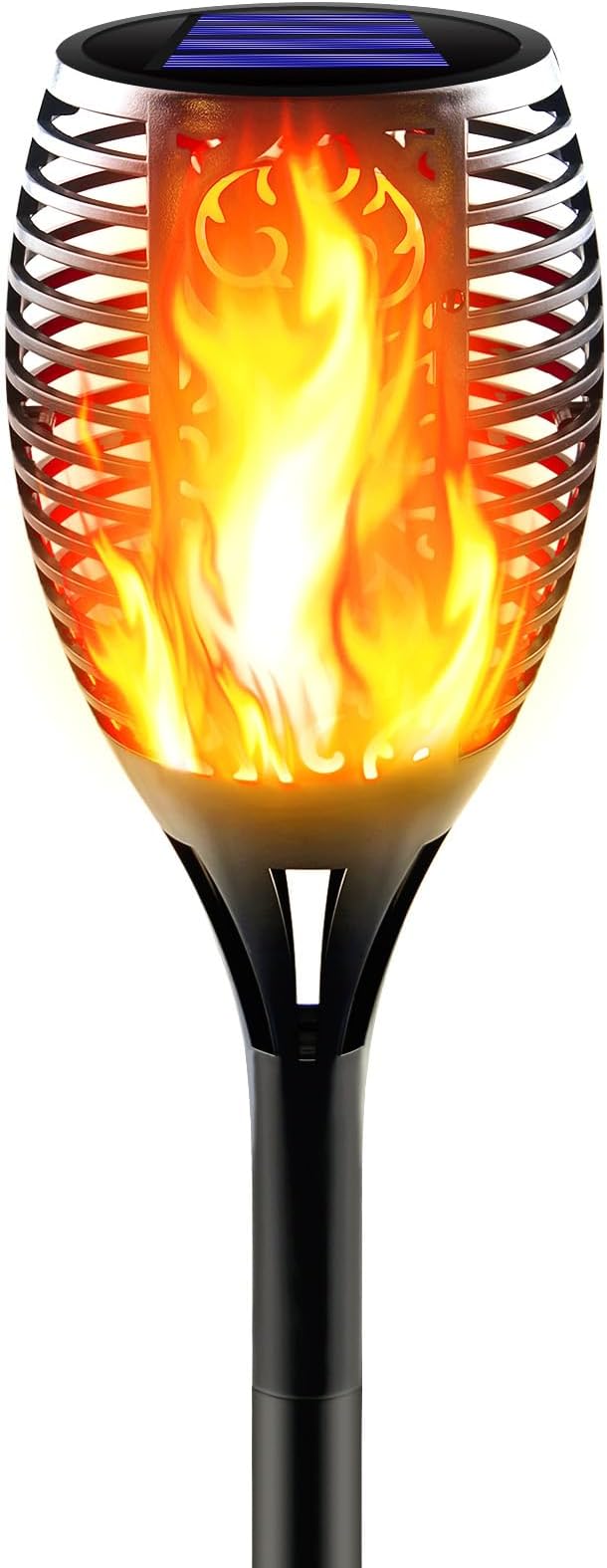Solar Torch Light with Flickering Flame Outdoor Waterproof Super Large Solar Tiki Torches Landscape Decorative Lights for Yard Garden Pathway Auto On/Off (1 Pack)