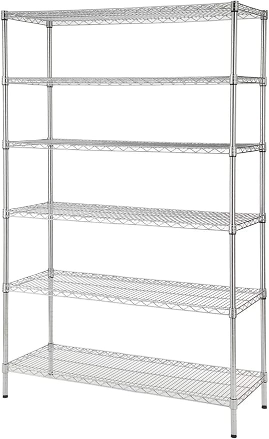 21 Deep x 24 Wide x 74 High 6 Tier Chrome Wire Shelving Kit | NSF Commercial Storage Rack Unit