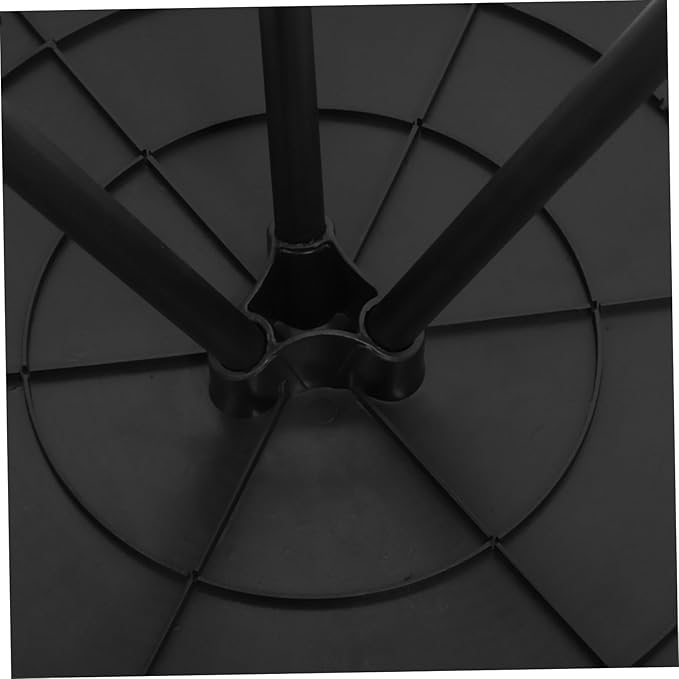 Kisangel 1pc Portable Folding Round Table Black Small Camping Table Picnic Height Outdoor