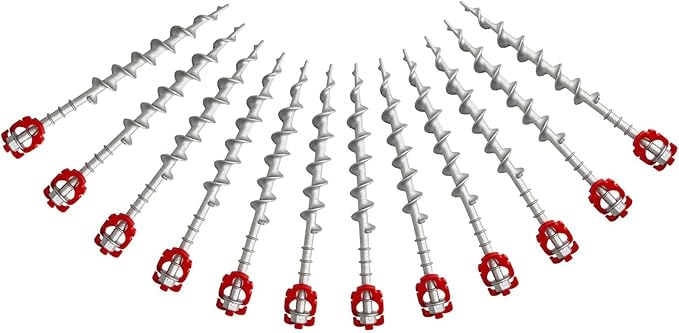 12 Pcs 12 Aluminum Ground Anchors Tent Stakes Heavy Duty for Swing Set Anchors Screw in Kit for Tents Canopies ShedsAmusement FacilitiesSwing Sets Outdoor