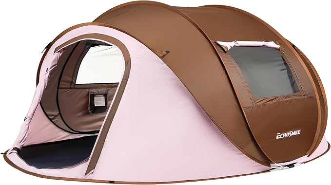 EchoSmile Instant Pop Up Camping Tent 2/4/6 Person Easy Setup Tent Water Resistant Dome Portable with Carry Bag