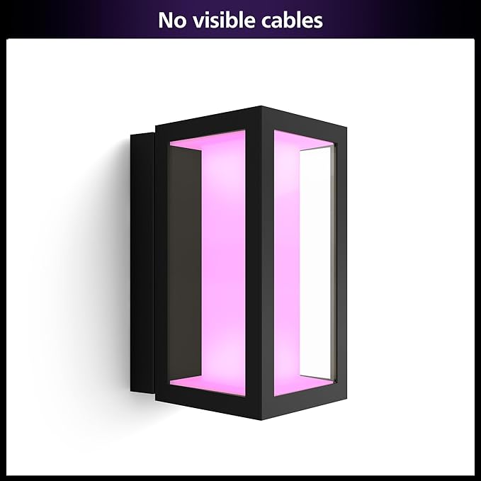 Philips Hue Impress Outdoor Wall Light (Hardwired) (6.1 x 9.4 in) 1 Pack White &amp Color Smart LED Light Voice Control Bridge Required