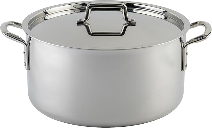 WINCO Tri-Ply Stock Pot 20-quart Silver