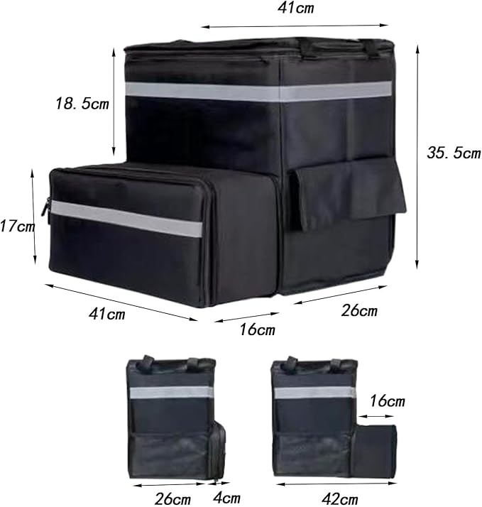 Food Delivery Backpack Smooth Zipper with Handle Insulated