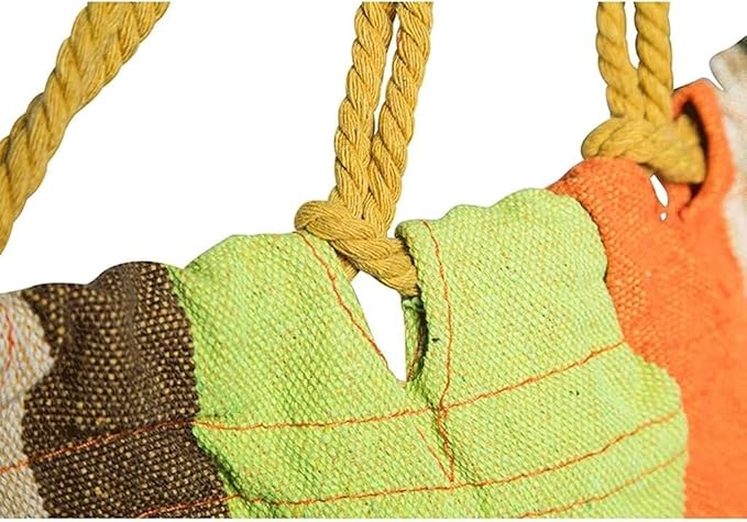 Cotton Brazilian Hammock Soft and Comfortable Single Hammock for Patio Porch Garden Backyard and Camping Breathable Canvas Fabric 220lb Weight Capacity Portable with Carry Bag