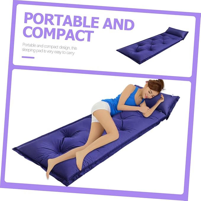 Compact Inflatable Sleeping Pad Self Inflating Camping Mat for Backpacking Hiking Tent and Travel Portable Multi Function Warm Insulation Easy to Store
