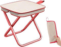 Mountaineering and Hiking Portable StoolCamping Stool Portable Folding Stool with Carry Bag Portable Folding Chair Lightweight Outdoor Footstool for Travel Hiking Fishing(Red)