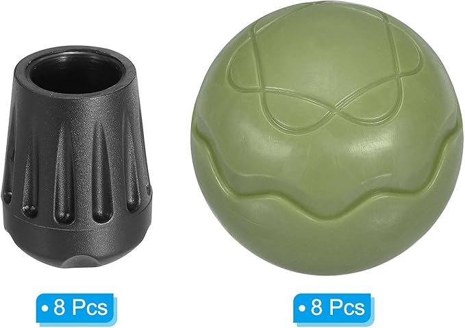 PATIKIL 0.55 Inch Chair Feet Replacement 8 Pack TPE Outdoor Camping Chair Leg Tips Ball Cap Folding Chair Legs Floor Protectors Stability on Rugged Fit for 0.55(14mm) Chair Feet Green
