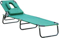 Beach Chairsun Chair Sun Lounger Adjustable Chaise Lounge with Face Cavity Folding Outdoor Beach Camping Sun Lounger Garden Recliner