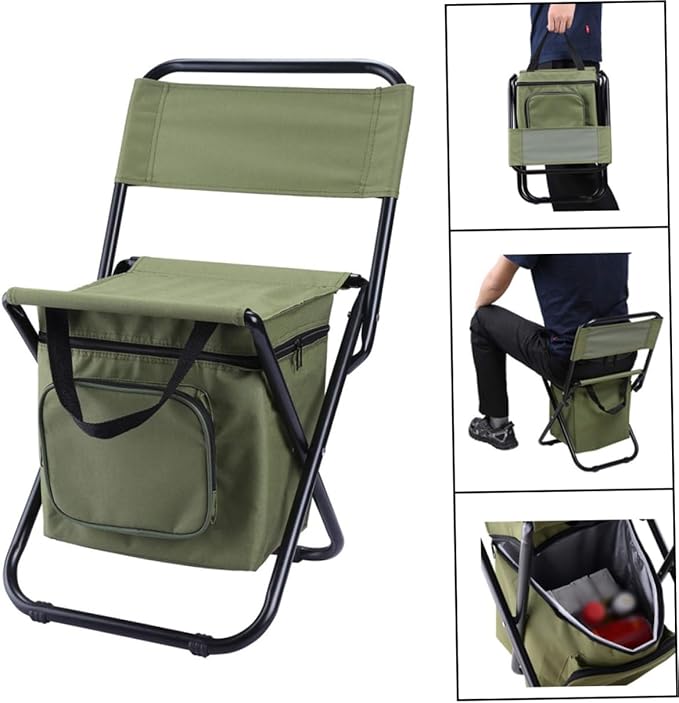 Fishing Chair Ice Pack Storage Insulation Portable Camping and Lounger for Outdoor Activities