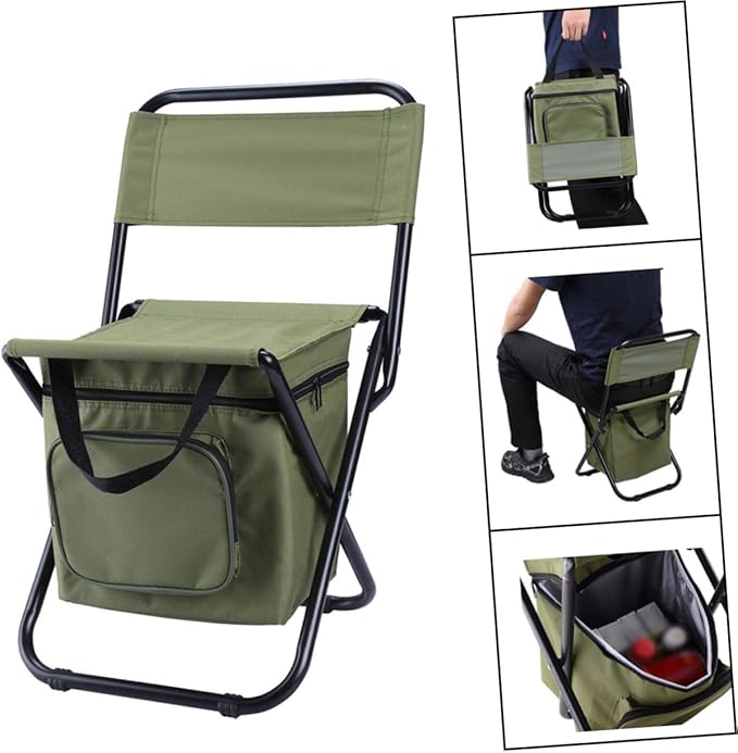 Folding Fishing Lounge Chairs Ice Pack Storage High Density Oxford Portable Camping Chair for Beach