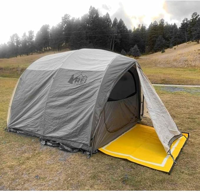 Mountain Mat 5x7 Yellow Outdoor RV Patio Mat – Extra Thick 5mm Recycled Poly Rug – Heavy-Duty Waterproof Reversible – Premium Camping Mat for Beach Deck Campsite (Yellow NO Carry Bag 5'x7')