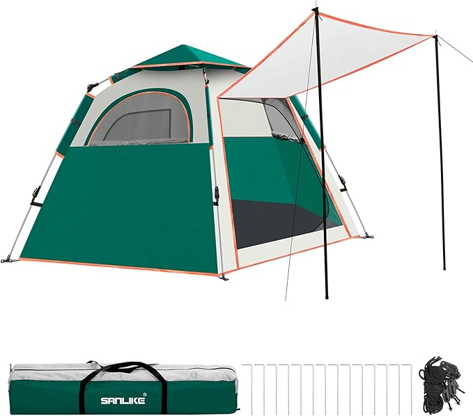 SAN LIKE Camping Tent 2/3/4 Person Instant Easy Pop Up Tents for Camping Lightweight Backpacking Tent Automatic Family Easy Set Up TentPortable Dome Tent for Camping Hiking Traveling