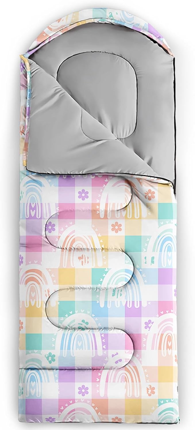 Kids Sleeping Bag for Boys GirlsBasketball Print-Lightweight Warm Portable Outdoor Indoor-Waterproof Cold Weather Resistant Sleeping Bag for Camping Hiking