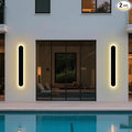 2-Pack 32in LED Outdoor Wall Light Fixtures IP65 Waterproof Modern Outdoor Wall Sconces Black Linear Exterior Light Fixtures 3000K-6000K LED Porch Lights for House Patio Courtyard Balcony
