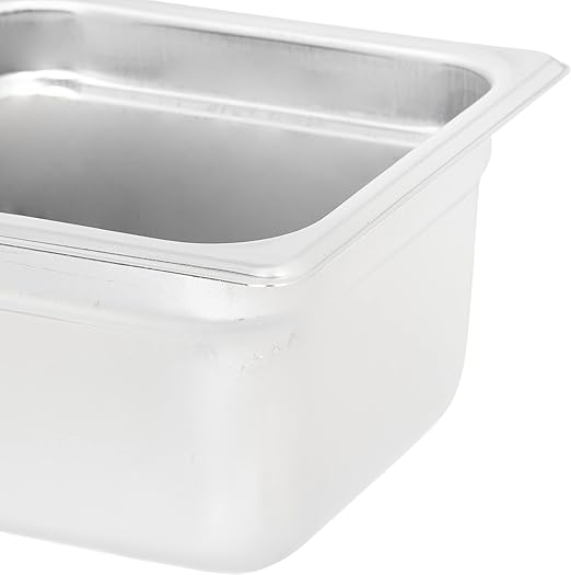Carlisle FoodService Products DuraPan Food Pan 1/6 Size Stainless Steel Container for Storing and Serving Food in Commercial Kitchen 1.6 Qt 6 Count