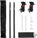 GEEWAY 2 Pcs 6.38FT Tarp Poles for Camping Heavy Duty Telescoping Tent Pole Aluminum Adjustable Tent Poles for Outdoor Activity Wilderness Adventure and RV Travel (Black)