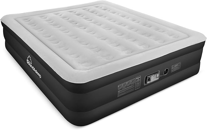 SoundAsleep Products Dream Series Luxury Air Mattress ComfortCoil Technology Built-in High Capacity Pump for Home Camping- Double Height Adjustable Inflatable Blow Up Portable - King Size
