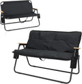 Loveseat Camping Chair with Detachable Cushion Folding Double Camping Chair