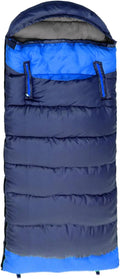 Sleeping Bags for Adults Cold Weather Sleeping Bag Camping Sleeping Bag Portable Camping Gear for Traveling Winter Sleeping Bags with Arm Ports for Outdoor Indoor (Blue L)
