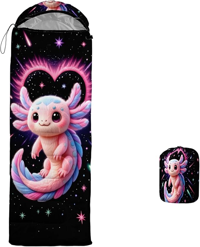 AILONEN Cartoon Camping Sleeping Bag for Boys Girls AdultsLightweight &amp Waterproof3 Season Warm &amp Cold WeatherPortablePrinted Sleeping BagTravelingCampingHiking