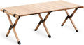 S'more Folding Picnic Table Portable Camping Table with Carry Bag Wood Outdoor Table for Picnic Camping Travel Party Beach Garden Patio gailgating BBQEasy to Assembly (L Size-120cm)