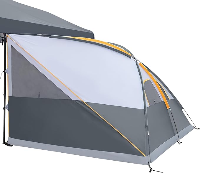 UNP Camping Canopy - Inner Tent - Side Tents - SUV Camping Cube for 10' x 10' Pop Up Canopies (Canopy Pole/Shelter NOT Included) (Grey-Side Tent)