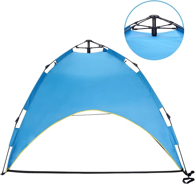 Sun Shade Sails for Swimming Pool2 Person Automatic Pop Up Pool Spa Sun ShelterUPF 50+ UV Protection and Waterproof Floating Shade Tent for Pool and Lake with Carry Bag (Blue New)